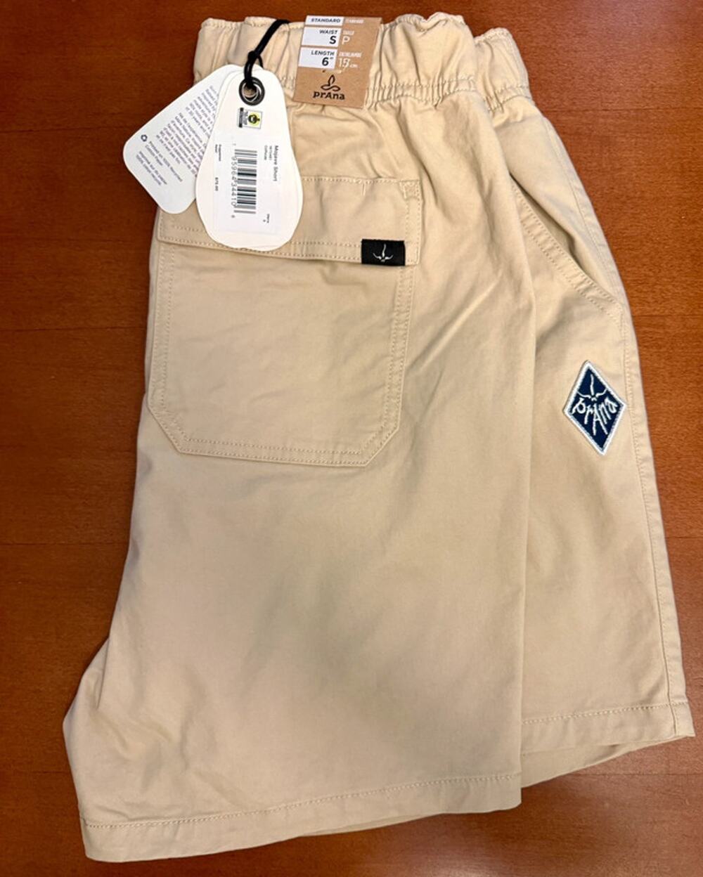 Prana CoEd Collection Mojave Short Cliffside Khaki Womens Med 6" / Mens Small 6"